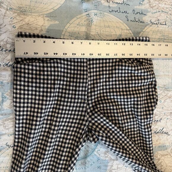Anthropologie The Essential Crop Flare Black White Gingham Check Pant‎ 6 Preppy - Picture 6 of 16